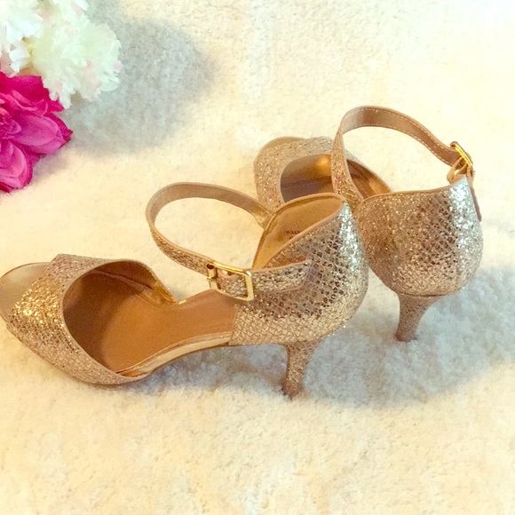 Bamboo Gold Glitter Heels Final Price - Picture 3 of 7
